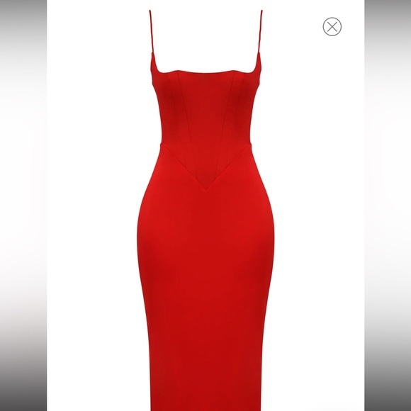 House of CB Dresses House Of Cb Xs Red Corset Midi Dress Worn Once